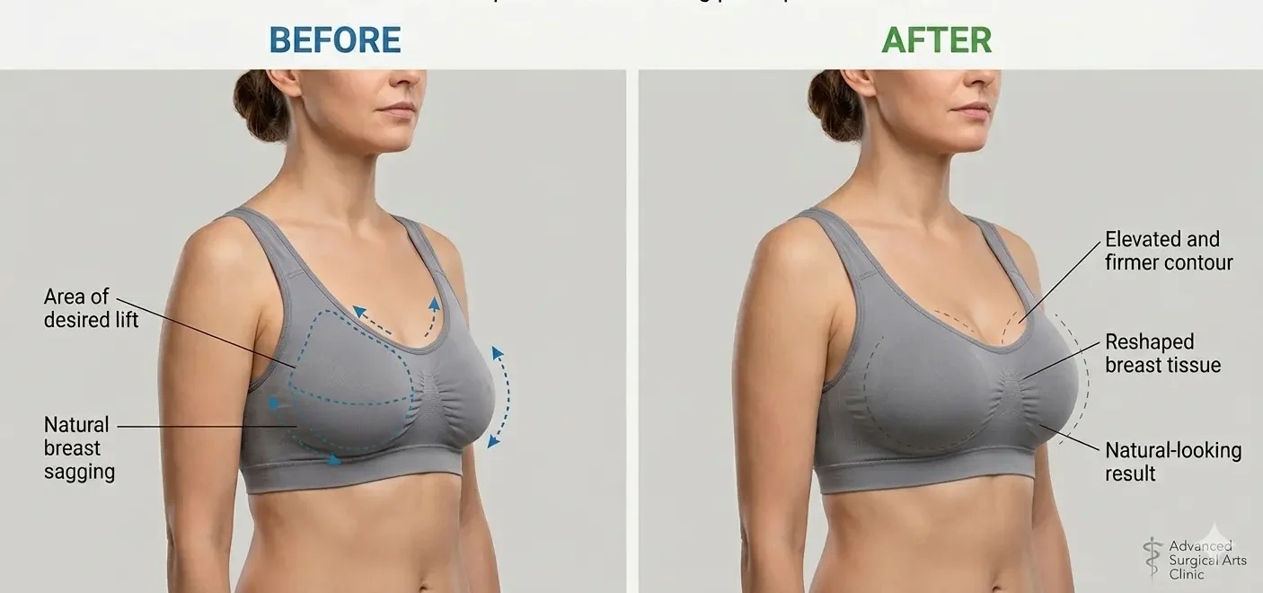 عمليات شد الثدي قبل وبعد
