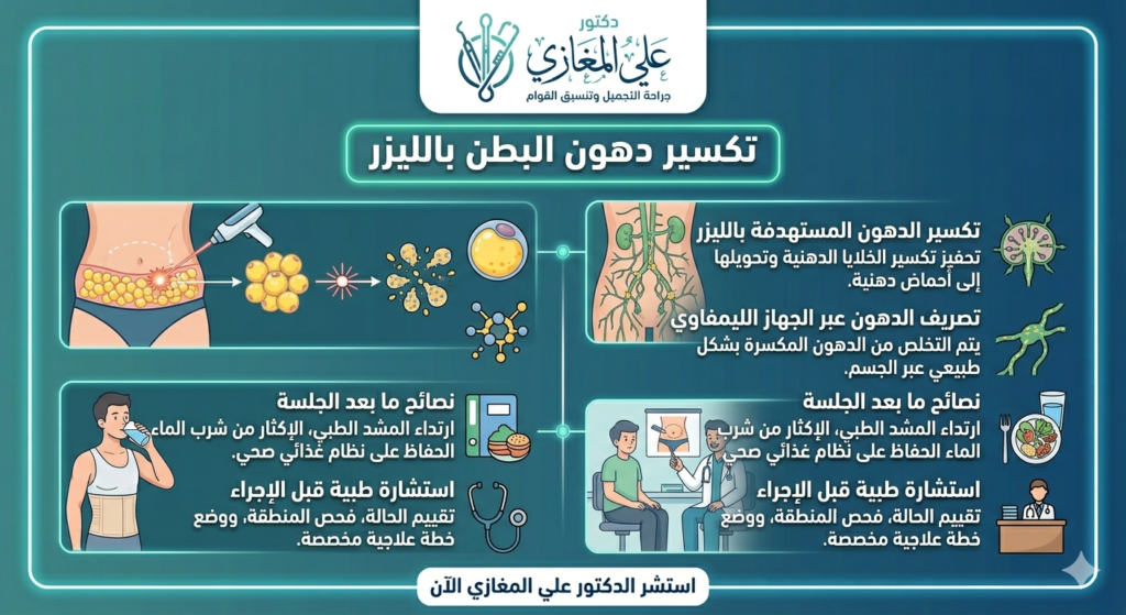 تكسير دهون البطن بالليزر