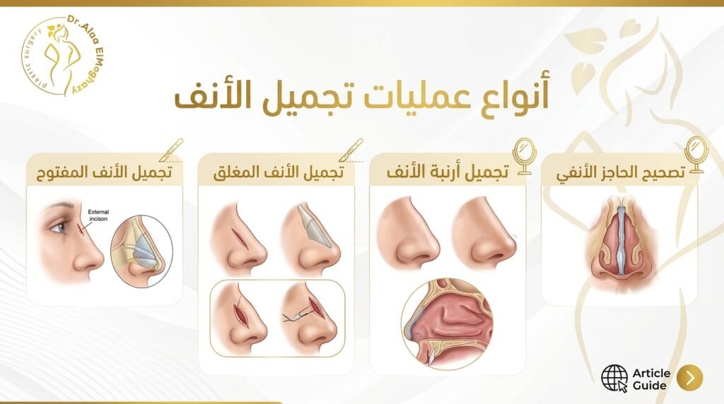 أنواع عمليات تجميل الأنف